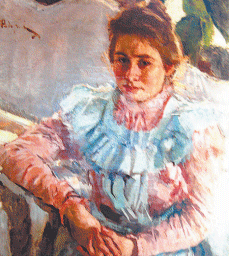 Портрет сестры Анастасии в голубом переднике (1900г.)